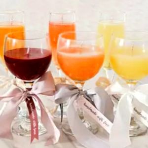 Wine glass candles (set of 2)